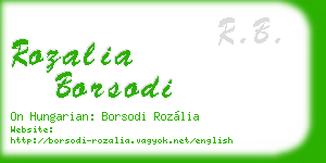 rozalia borsodi business card